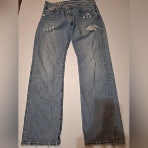 Vintage Polo Ralph Lauren Red Line Selvedge  Distressed Denim Jeans 30x30